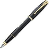 Parker Urban Fountain Pen, Muted Black with Gold Trim, Fine Nib with Blue Ink Refill (1931593)