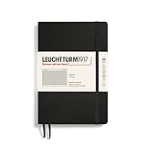 LEUCHTTURM1917 - Notebook Softcover Medium A5-123 Numbered Pages for Writing and Journaling (Squared, Black)