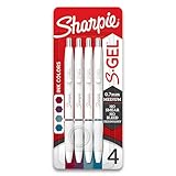 Sharpie S-Gel Pens, Fashion Barrel Gel Ink Pens, Pearl White Body, Medium Point Pens (0.7Mm), Writing Pens, Coloring Pens, Gel Pens For Journaling, Bold Jewel Color Assortment, 4 Count