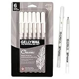 SAKURA Gelly Roll Gel Pens - Fine, Medium & Bold Tip Ink Pens for Journaling, Art, or Drawing - For Art Gifts, Holiday Gifts & DIY Projects - Classic White Ink - 05/08/10 Assorted Tip Sizes - 6 Pack