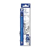 Staedtler Mars Lumograph 2H Graphite Art Drawing Pencil, Medium Hard, Break-Resistant Bonded Lead, 12 Pack, 100-2H