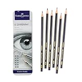 Faber-Castell Graphite Sketch Pencil Set - 6 Graphite Pencils (2H, HB, B, 2B, 4B, 6B), Drawing Pencils and Sketching Supplies