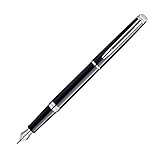 Waterman Hémisphère Fountain Pen, Gloss Black with Chrome Trim, Fine Nib with Black Ink Cartridge, Gift Box