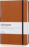 Lemome Thick Classic Notebook with Pen Loop A5 College Ruled Hardcover Writing Notebook with Pocket + Page Dividers Gifts, Banded, Large, 180 Pages, 8.4 x 5.7 in