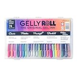 SAKURA Gelly Roll Gel Pens - Gift Set - Ink Pen Set - For Art Gifts, Holiday Gifts & DIY Projects - Assorted Point Sizes with Pen Storage Case - Assorted Colored Ink with Special Effects - 74 Pack