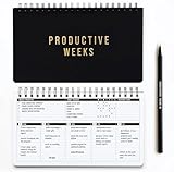 Weekly Planner 2024 (Undated) | Daily Weekly Monthly Planner PRODUCTIVE WEEKS + Pen | Habit Tracker Organizers office, academic | Week at a glance planners for men and women | 1 Full Year | 29x17.2in