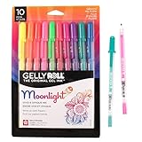 SAKURA Gelly Roll Moonlight 10 Gel Pens - Bold Point Ink Pen for Journaling, Art, or Drawing - For Art Gifts, Holiday Gifts & DIY Projects - Assorted Bright Ink - Bold Line - 10 Pack