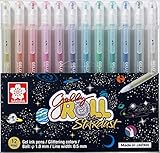 SAKURA Gelly Roll Stardust (Made in Japan) [Limited Edition] Gel Ink Pen Set - Bold Sparkling, Glittering & Assorted Colors 12Pens