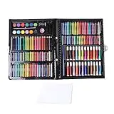 YJBOSS Painting, Drawing & More! 135 Piece Art Supplies Set with Colored Pencils, Watercolor Pencils, Crayons, Oil Sticks, and Watercolor Paint