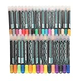 YJBOSS Acrylic Marker Pens Dual Tip Paint Pen Waterproof Craft Art Supplies Assorted Colors Acrylic Paint Markers Set for DIY Projects (36 Colors)