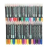 YJBOSS Acrylic Marker Pens Dual Tip Paint Pen Waterproof Craft Art Supplies Assorted Colors Acrylic Paint Markers Set for DIY Projects (36 Colors)