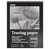 Tracing Paper 8.5x11 inch, 100 Sheets Transparent Vellum Paper for Tracing Pads, 38lb/60gsm Translucent Tracing Paper for Pencil, Marker and Ink - Trace Images, Sketch, Preliminary Drawing, Overlays.