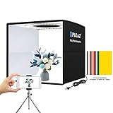 PULUZ Mini Photo Studio Light Box, Photo Shooting Tent kit, Portable Folding Photography Light Tent kit with CRI 95 96pcs LED Light + 6 Kinds Double- Sided Color Backgrounds for Small Size Products