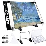 ARTDOT A4 LED Light Pad for Diamond Painting, USB Powered Light Board Kit, Adjustable Brightness with Detachable Stand and Clips