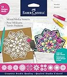 Faber-Castell Mixed Media Paper Stencils - 13 Mandala Stencils Designs, 202 - Mandala