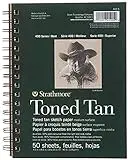 Strathmore 400 Series Sketch Pad, Toned Tan, 5.5x8.5 inch, 50 Sheets - Artist Sketchbook for Drawing, Illustration, Art Class Students